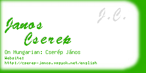 janos cserep business card